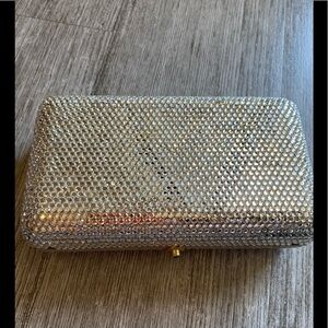 clear rhinestone clutch with gold missing stones